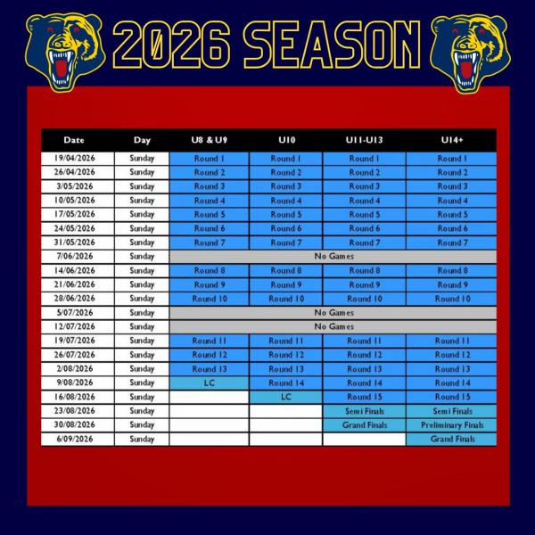 2026 SMJFL Season Dates